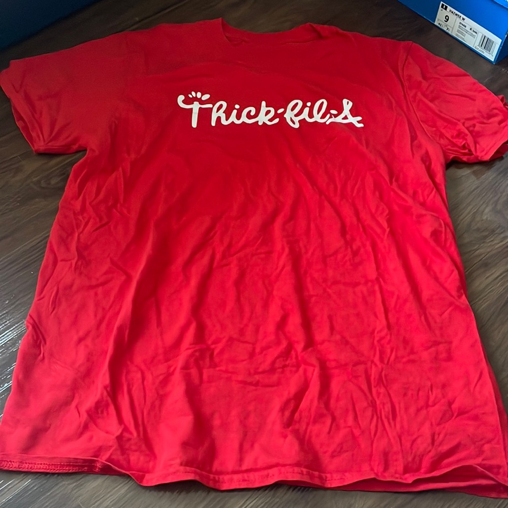 Red Thick-fil-a shirt